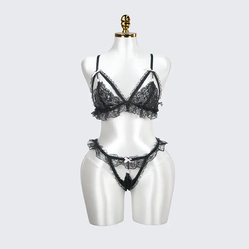 Plus Size Cupless Lingerie Bra Panty Set