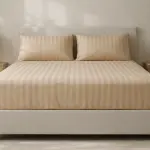 Agha Home Essential Comfort Microfiber Fitted Sheet Set Beige Stripe (3PCS)