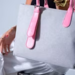 Tote Bag with Contrast Handle - PINK