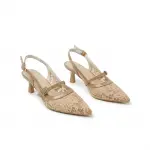 Lace Heeled Slingback Sandal C-118
