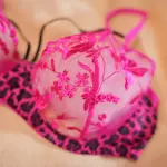Leopard Floral Embroidery Lace Bra