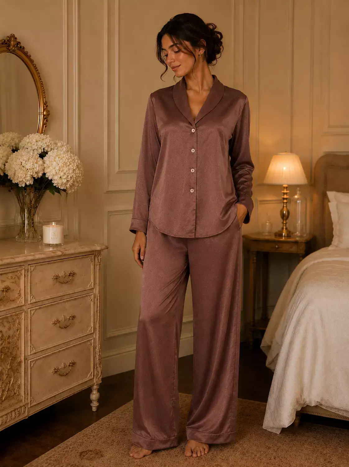 Rosewood Crinkled Marble Effect pjs