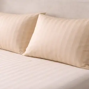 Agha Home Essential Comfort Microfiber Pillowcases Beige Stripe (2PCS)