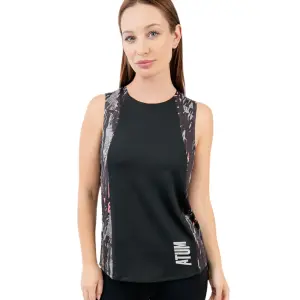 Marble Printed Black Tank Top