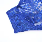 Plus Size Navy Blue Lace Tie Up Lingerie Bra Dress Set