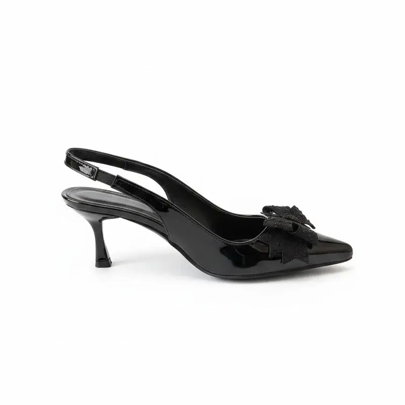 Elegant Heels Adorned with a Sparkling Bow C-77