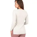 Cotton Rib Long Sleeve Gray T-Shirt