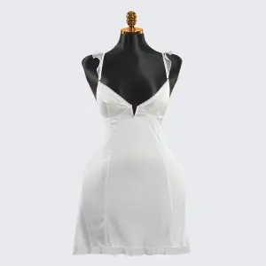 Dreamy White Satin Lace Chemises Gown