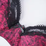 Plus Size Printed Lace Underwire Bra Panty Set