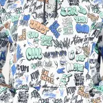 Allover Printed White Hoodie