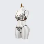 Leopard Floral Embroidery Lace Bra