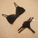 Classic Black Lace Underwire Bra Panty Set