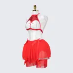 Plus Size Sexy Cupless Sheer Lace Chemise Dress