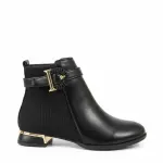 Ankle Boot with Low Heel and Side Buckle B-56