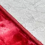 Square Velvet Rug - Maroon