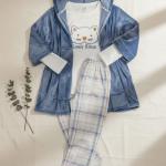 3pcs blue pyjama set