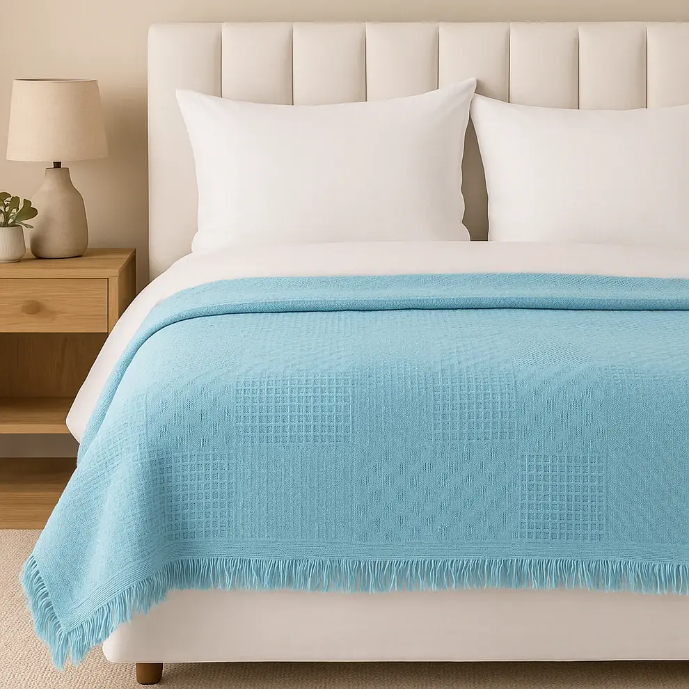 Cozy Honeycomb Throw – Soft Cotton Blend