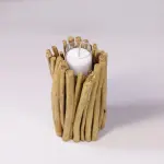 Rustic DriftwoodTwig Pillar Candle Holder with Glass Insert