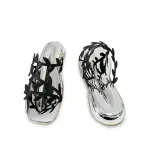 Elegant Flat slippers with Sparkling Leaf Detail SF-73