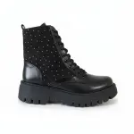 Boots leather with diamonds on the side – B-50