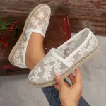 Embroidered Lace Ballerina Flats BN-62