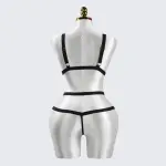 Black Strapping Cut-out Bra Panty Set