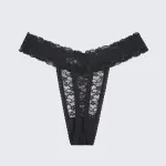 Plus Size Sheer Lace Thong Women's Sexy Lingerie Panty Set