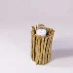 Rustic DriftwoodTwig Pillar Candle Holder with Glass Insert