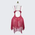 Plus Size Open Bust Adjustable Bow Spaghetti Strap Dress