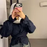 Wrap Striped Blouse