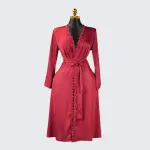 Long Sleeve Satin Lace Robe