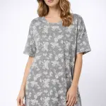 Floral Cotton Short Night Dress