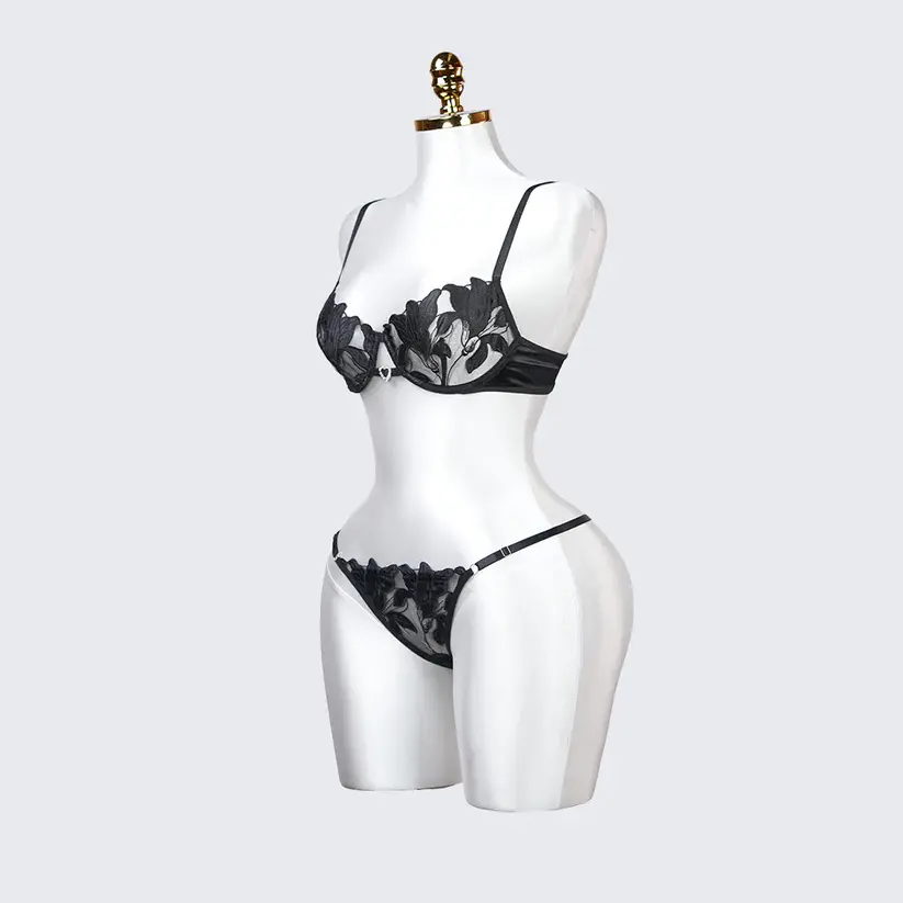 Floral Embroidery Lace Lingerie Set
