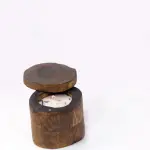 Handmade Solid Wood Candle Holder with Wooden Lid