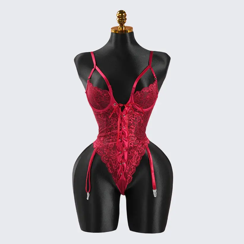 Lace Wild Charm Bodysuit with Stockings