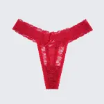 Plus Size Sheer Lace Thong Women's Sexy Lingerie Panty Set