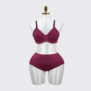 Plus Size Seamless Smooth Breathable Comfort Bra Panty Set