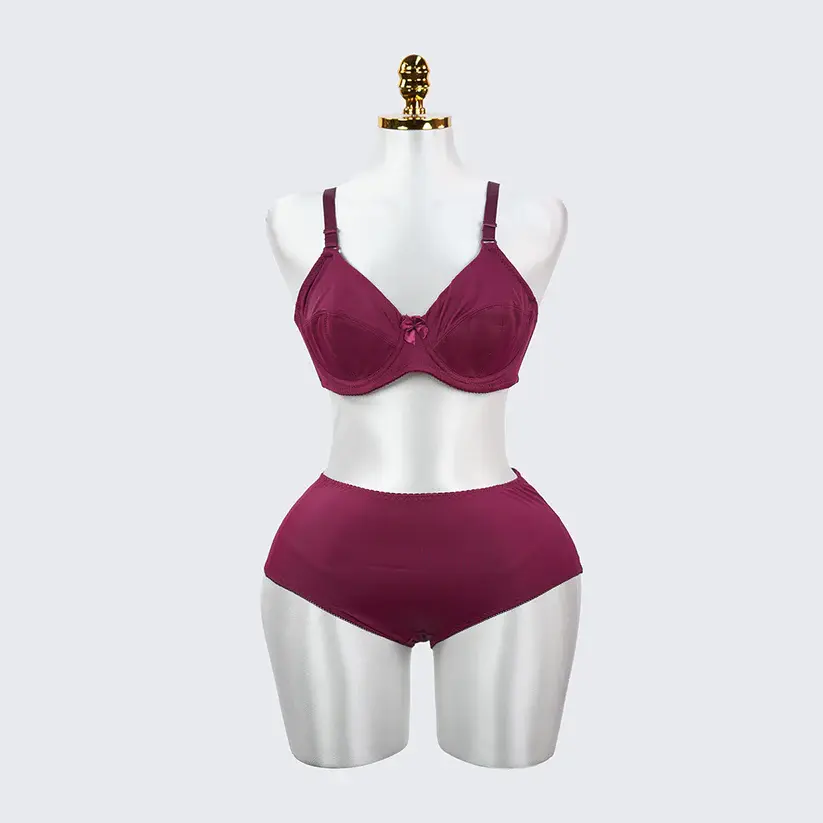 Plus Size Seamless Smooth Breathable Comfort Bra Panty Set