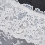 Lace Embroidery Deep V See-Through Babydoll Skirt