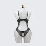 Floral Lace Embroidered Open Crotch Bodysuit