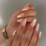 10pcs y2k style magic silver long almond 3D gel nails