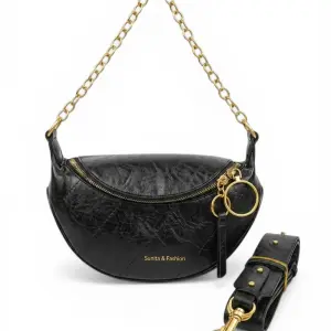 "Mira" Distressed Leather Gold Chain Bag BA-71