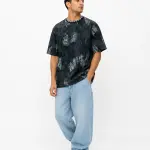 Black Distressed Oversized Fashion T-Shirt