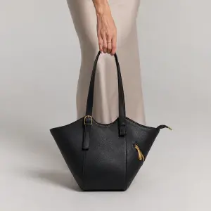 Geometric Bucket Shoulder Bag - cafe