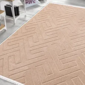 Elite Jacquard Carpet Geometric Pattern (Beige)