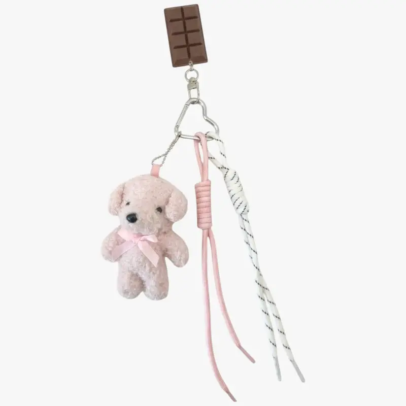 Cute Teddy Bear Keychain with Chocolate Bar Charm MD-1