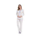 Women’s Cotton Pajama Set with Soft Print & Traditional Design