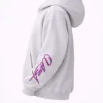 EVE's Boxy Pink on Grey hoodie