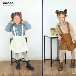 طقم فستان جامب سوت جلد قميص جوخ ، بناتي خروجي