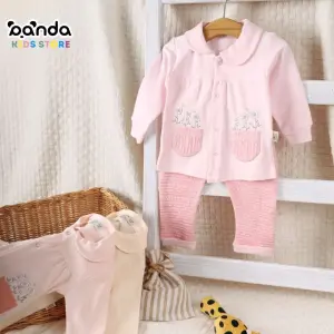 بيجامة قطن بناتي بيتي جيب ورد ، لياقة ليندو